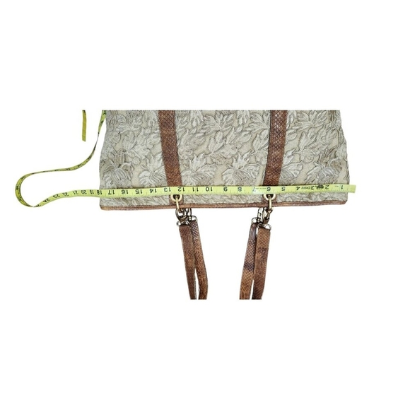 Rare Clever Carriage Company Embroidered lace & Croc Embossed Leather La… - Picture 11 of 16